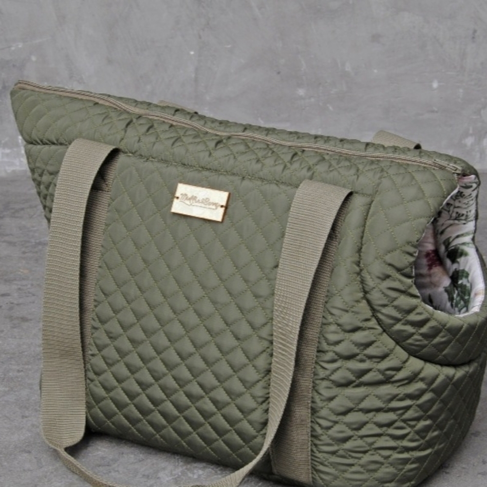 Melissa & Doug Quilted Olive Dog Bag